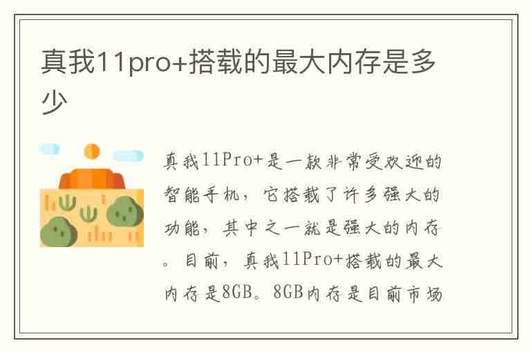 真我11pro+搭载的最大内存是多少